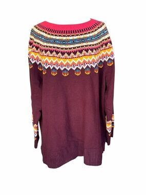 NWOT‎ Talbots Fair Isle Yoke Crewneck Sweater